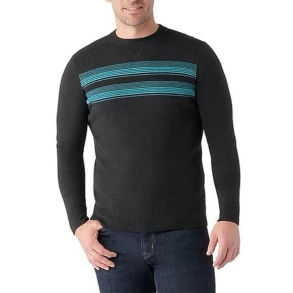 NEW SMARTWOOL Sparwood Stripe Wool Blend Crewneck Pullover Sweater SZ XL Preppy - Picture 1 of 8